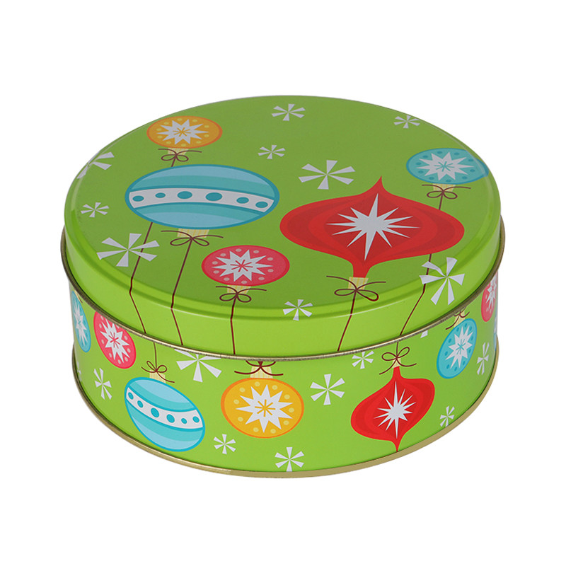 Large Metal Cookie Tin Vintage Tin Boxes for Cookies Wholesale Round Tin Containers with Lids
