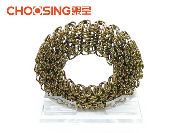 Quality Good Elasticity 4.0mm Sofa Upholstery Zig Zag Springs For Furniture In Roll Golden Color for sale