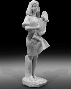 China Indoor art exhibition marble sculptures beautiful girl stone statue,stone carving supplier wholesale