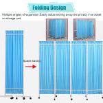 Medical Stainless Steel Movable Hospital Bedside Ward Screen4 Panel Folding Ward