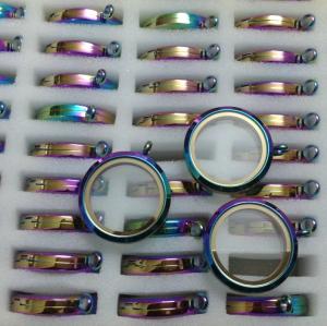 China Brand OEM Top Quality 25MM,30MM Round Shape Rainbow Color Multicolor Glass Charm Locket wholesale
