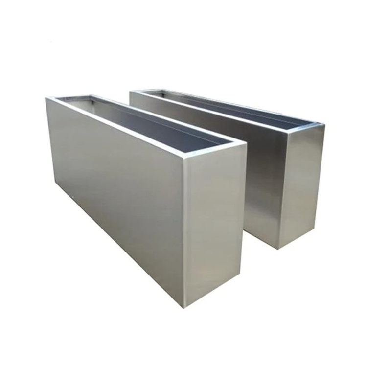 Flower pot rectangular metal stainless steel flower planter