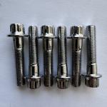 Performance M8 x1.25x 32MM Titanium Flange Bolt for Racing Car Black/Green