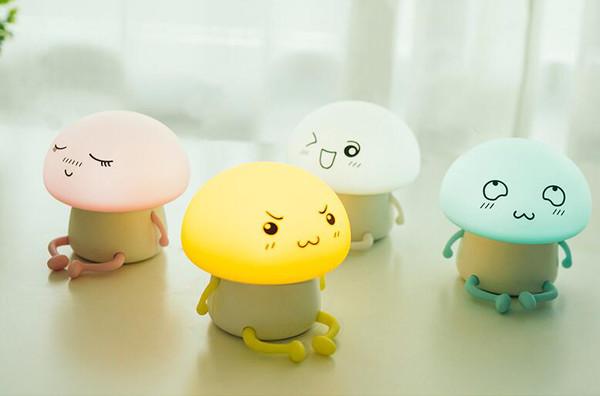 USB Mushroom Bedside Silicone Night Lamp LED Silicone Night Light for Baby Kids
