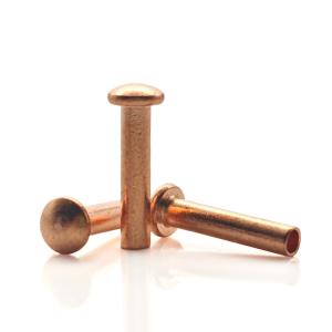 China M2.5 Button Round Head Brass Hollow Tubular Rivets With Custom Finish wholesale