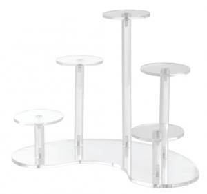 China Fashion Design Acrylic Display Fixtures 5 Pedestal Acrylic Product Display Stand wholesale