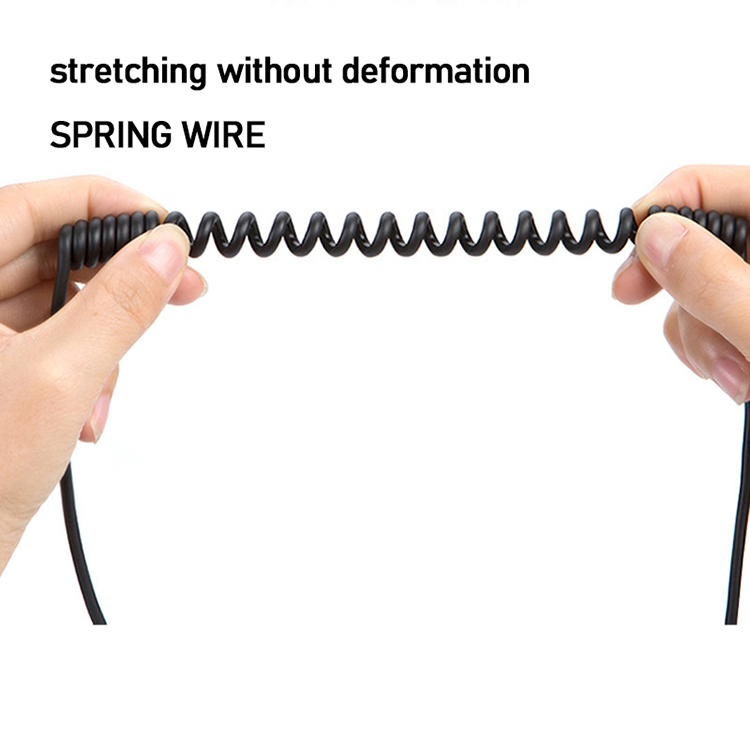 Coiled Spring Wire USB to Open 4 Tinned Bare Wires End Cable