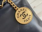 22S Calfskin Navy Chanel 22 "Trash Bag" Small Handbag ODM