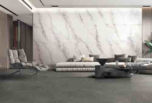Full Body 750*1500mm Cement Look Porcelain Tile Project Commercial Residential