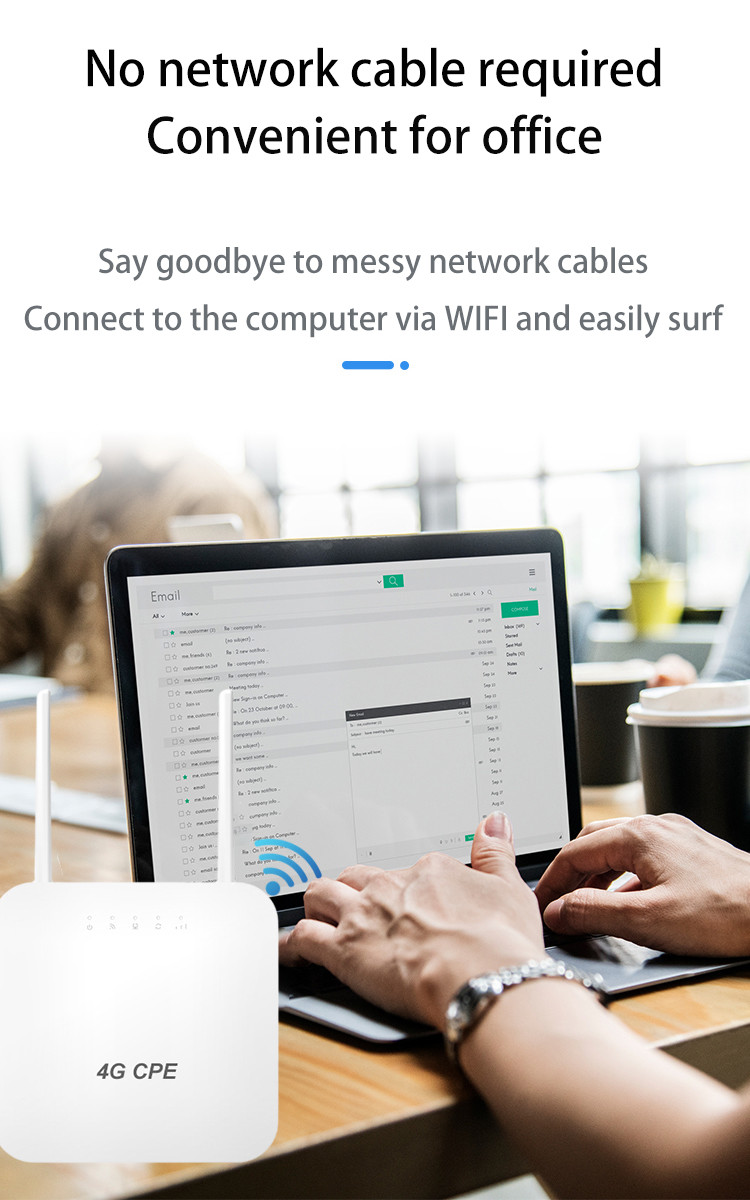 WS2206 Lte 4G Cpe Router With Sim Slot FCC / CE Certificate