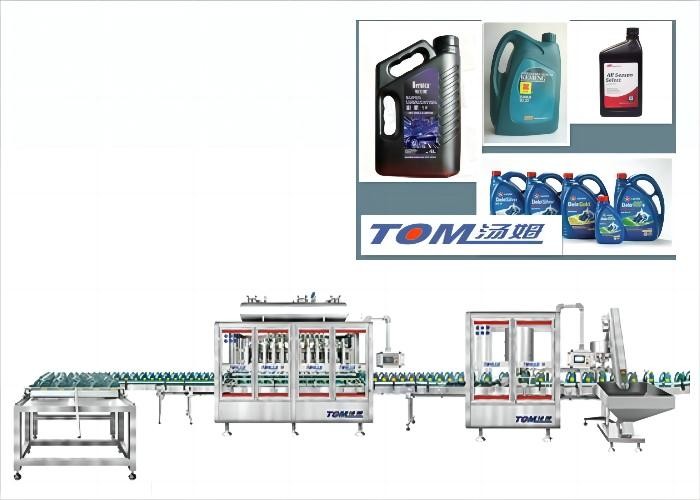 3000 Bottles / Hour Lubricant Filling Line 1L-5L SUS 304