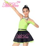 Fancy Girls Jazz Dance Dress Spandex Fabric Bodice With Rhinestones Chocker