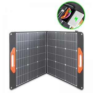 China 100 Watts 18 Volts Portable Solar Panel Kit (22x21 inch) Folding Solar Charger Monocrystalline Include 2 USB Outputs on sale