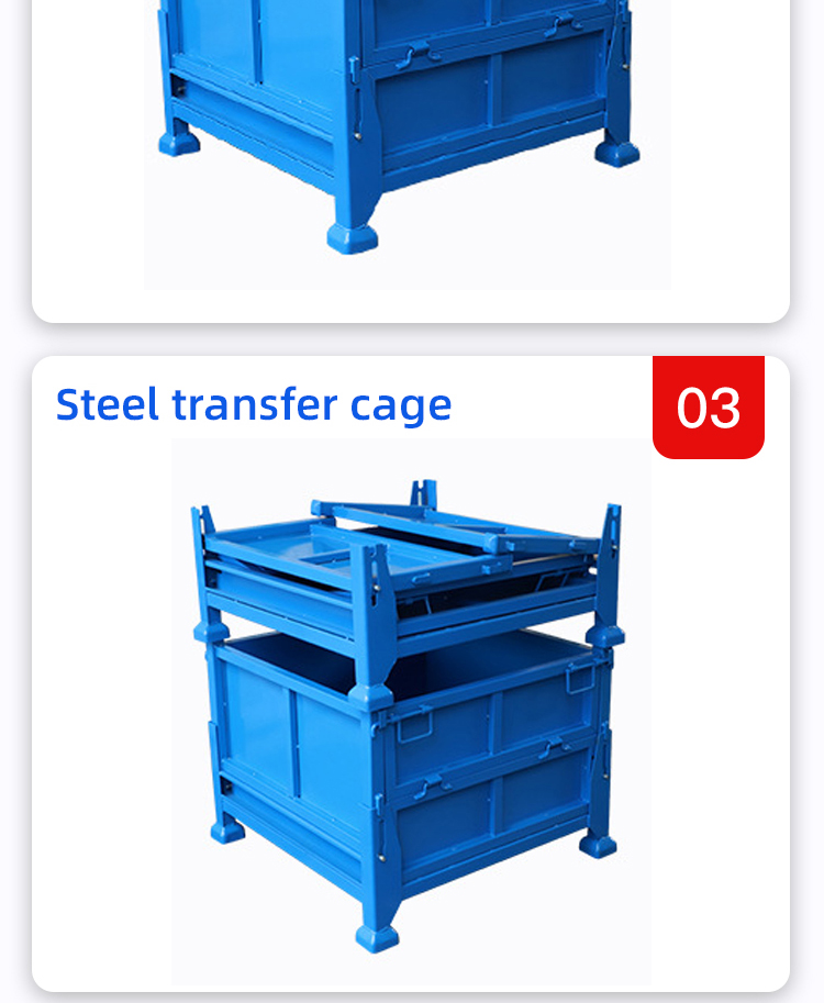 Heavy Duty Warehouse Steel Storage Cage Foldable And Stackable Customized Color