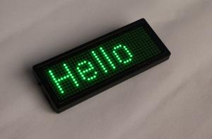 China 32KByte LED Scrolling Name Badge Green Color Indoor For Text / Animation wholesale