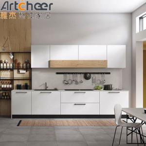 China Modern Kitchen Cabinets with Wall Cabinet Shelf Storage and E0 Grade Wood Melamine Design wholesale