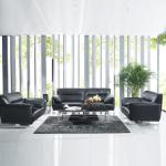 3 2 1 Seat Office Furniture Sofa Black Leather Sectional Durable