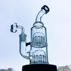 China 12 Arms Thick Glass Bong Hookah Percolator Perc Oil Rigs 14mm Joint wholesale
