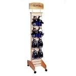Sport Gloves Mitten Wooden Display Rack 2 Sides With Hooks