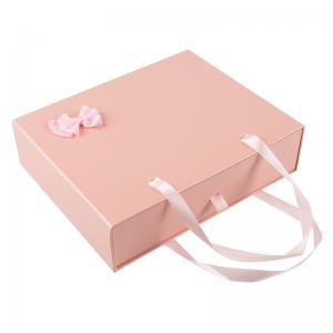 China Drawer Type Storage Cardboard Box Luxury Jewelry Ribbon Bow Gift Box With Handle wholesale