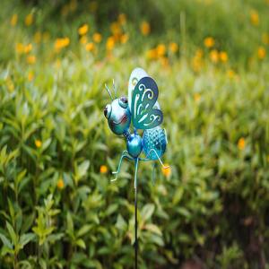 China IP44 Metal Butterfly Solar Garden Ornaments Plug In LED Lamp wholesale