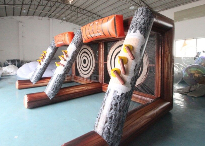 Flying Single / Double Size Interactive Game Inflatable Axe Throwing Carnival Game For Sale