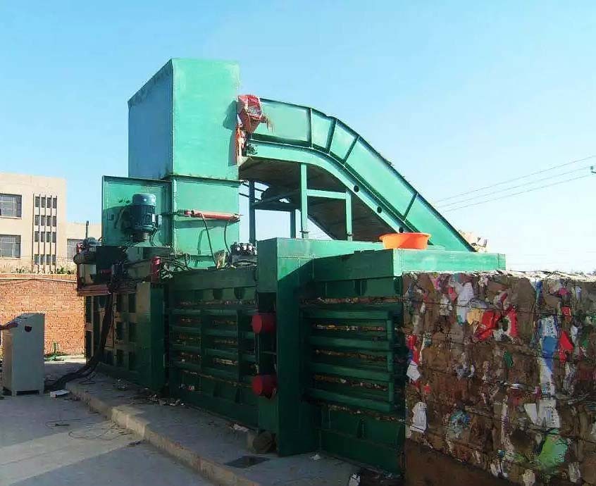 Plastic Waste Hydraulic Scrap Baler Machine Horizontal Baling Press