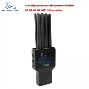 China Portable 2G 3G 4G GPS 5G Signal Jammer Blocker 50m Long Range 8 Antennas wholesale