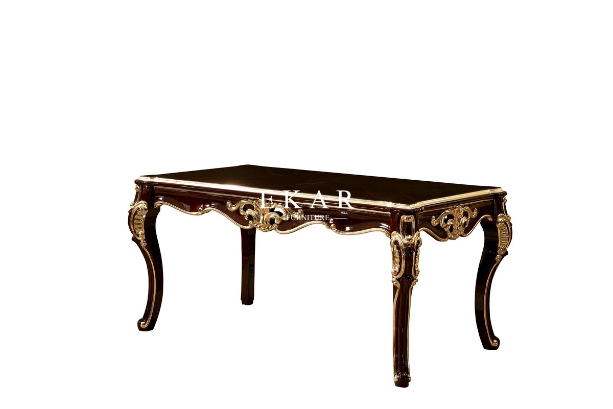 Royal Classic European Style Wooden Luxury 6 Seater Dining Table LF-1075