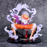 Anime Helios 001 5th Gear Nika Luffy Red and White Pants Squat Figure Model PVC