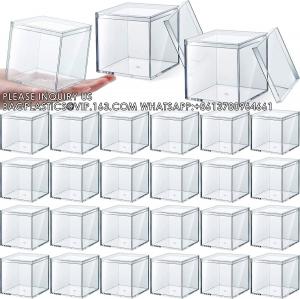 China Acrylic Box With Lid Clear Small Acrylic Box Plastic Square Cube With Lid Mini Acrylic Containers Display Box wholesale