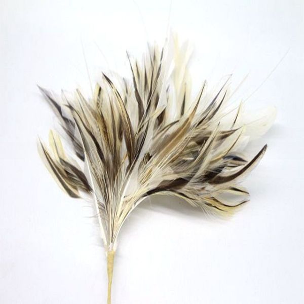 Shipping Natural Hackle Feather Flower Mount with Wire Accessory
