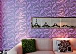 Modern Wall Covering , Purple Geometric Removable Wallpaper For Bedding Room
