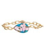 Jewelry Gold Plated Handmade Magnetic Clasp Chain Link Bangle Bracelet For Women
