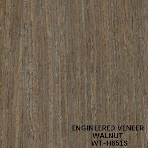 China Brown Simulation Black Walnut Wood Veneer H651S Quarter Cut Straight Grain For Hotel 0.4mm wholesale