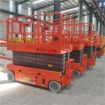 Electric Vertical Electric Mobile Scissor Lift / Scaffolding Aerial Lift Work