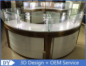 China High End Stainless Steel Gold Jewellery Showroom Display With Led Light wholesale