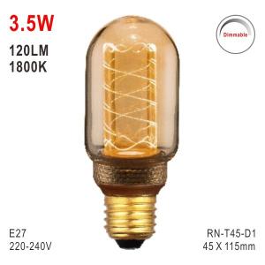 China T45 Bulb, LED Deco Bulb, E27 Bulb, Fashionable Glass Bulb, Warm White LED Candle, Dimmable Bulb on sale