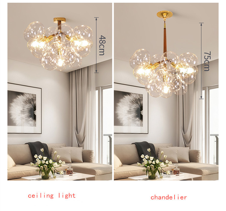 Nordic Concise Molecular Glass Chandelier Living room Bar Jumbo Bubble Chandelier(WH-MI-326)
