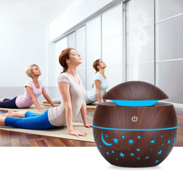 Sleek Minimalist Design Diffuser With Wood Grain Finish And Non-Slip Base