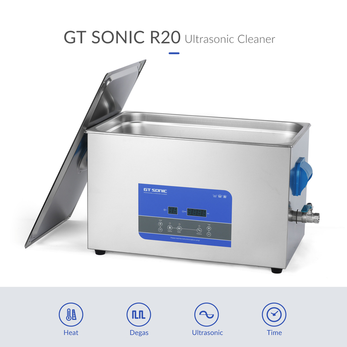 20L 40KHz Vegetable Cleaner Device With Digital Timer Heater For Instruments Industrial Parts