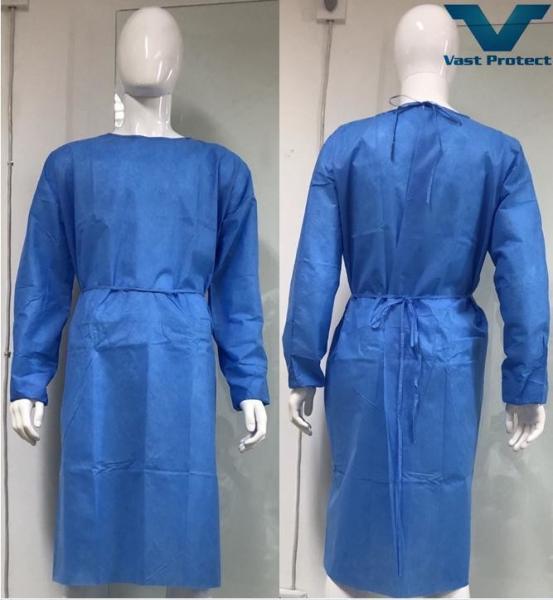 Hypo Allergenic Fabric Disposable Surgical Gown Waterproof Isolation Coverall