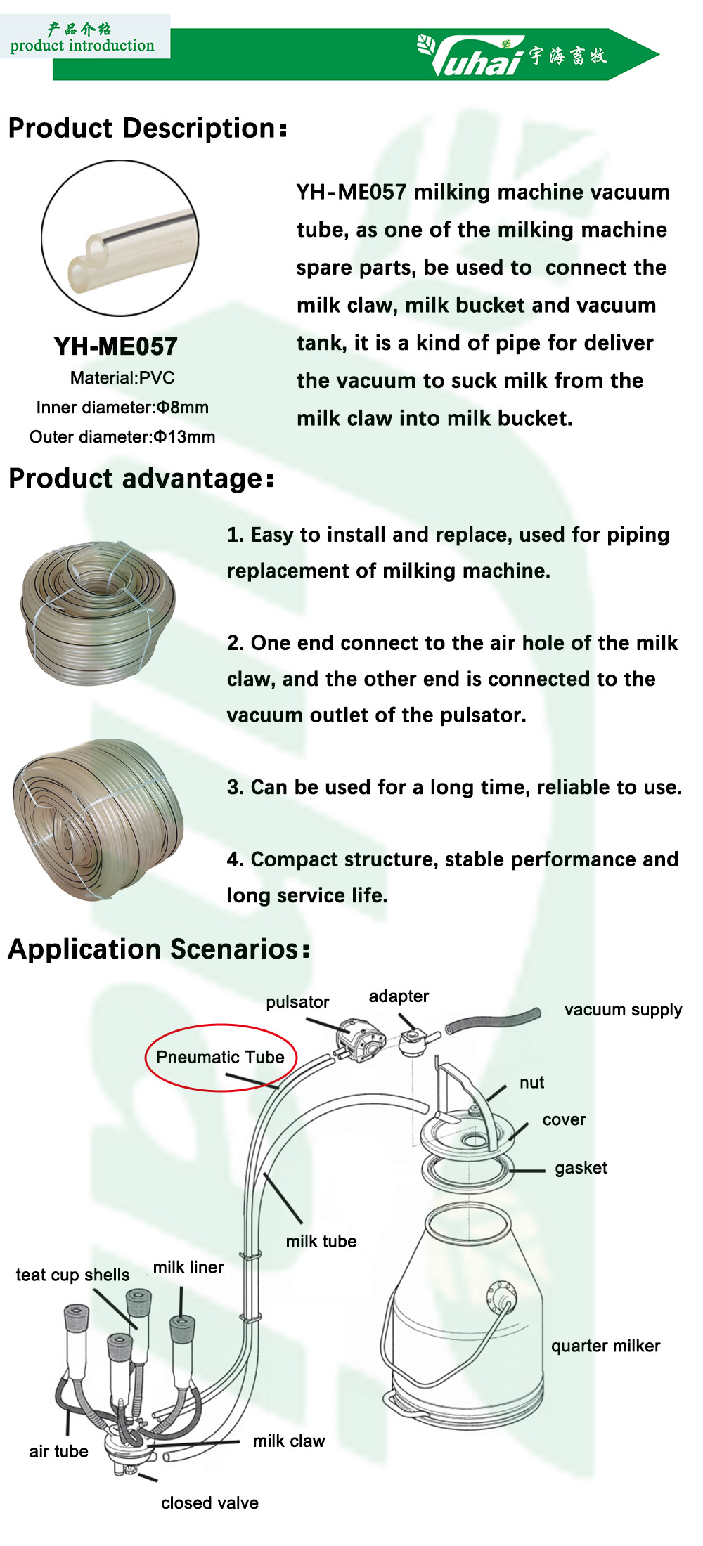PVC Milking Machine Repair Kit Black Transflow Vacuum Tubing Silicone Milk Tube