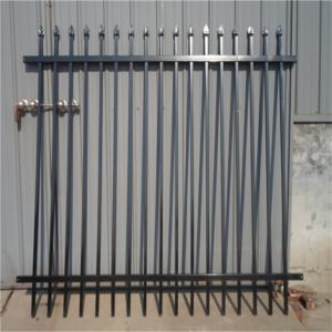 China 2.4m X 2.4m SHS 65mm Tube Black Garrison Garden Fence Panels Security Spear Top Tubular Steel Fencing wholesale
