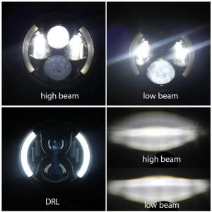 China Chrome LED Work Light For Jeep Wrangler , 70W Cree Round LED Headlamp wholesale