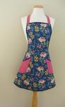 Ladies Apron, Adult Apron, Blue Kitchen Apron, Full Cooking Apron, Kitchen Apron
