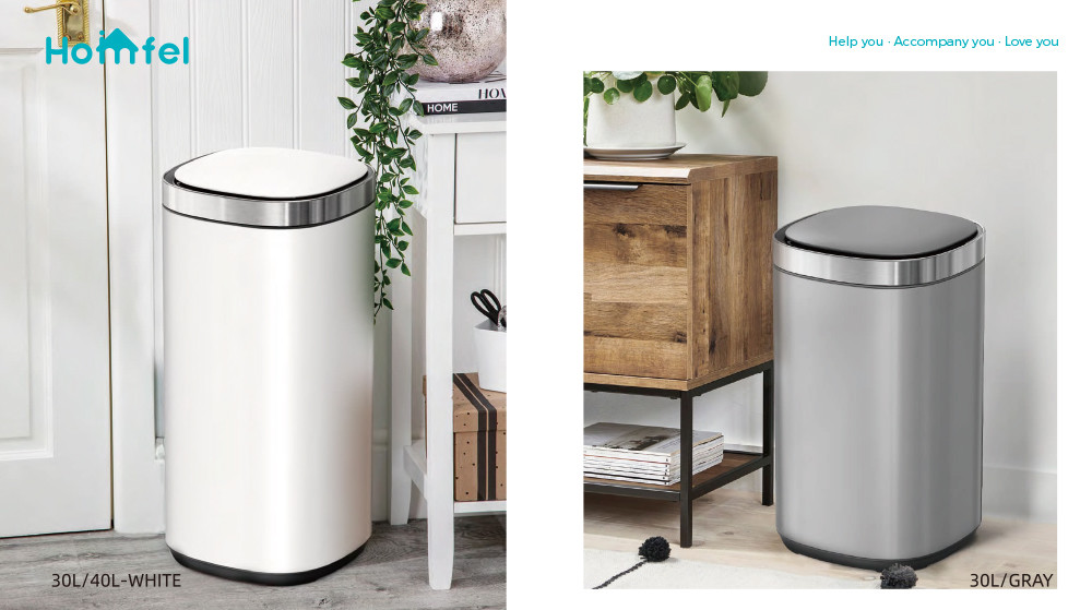 12L 30L 40L 50L Big Capacity Household Stainless Steel Smart Sensor Bin Automatic Trash Can with Battery Power