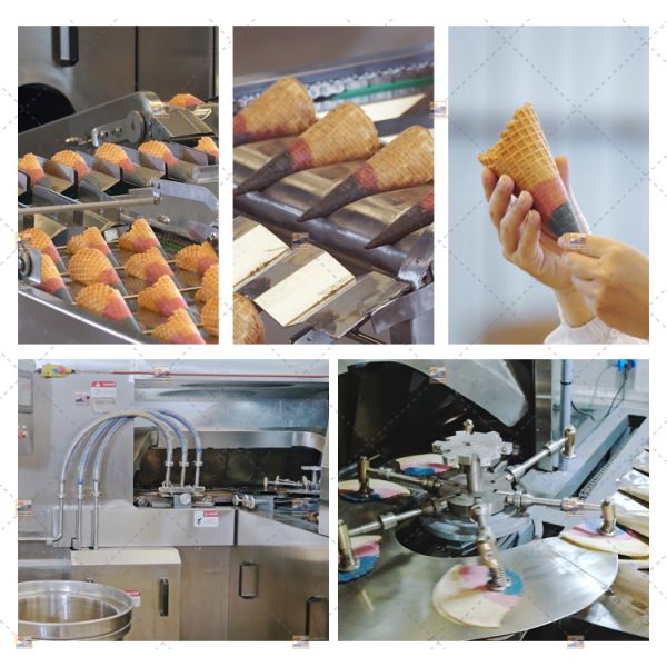 Fully Automatic Sugar Cone Production Machine 63 Baking Plates 9m Long