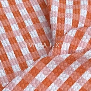 China Ocean Recycled Activewear Knit Fabric Gingham Jacquard Bikini Swimwear wholesale