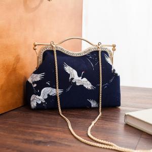 China Coin Pouch Canvas Card Purse Clasp Closure Classic birds Pattern Keys Wallet Gift Round wholesale